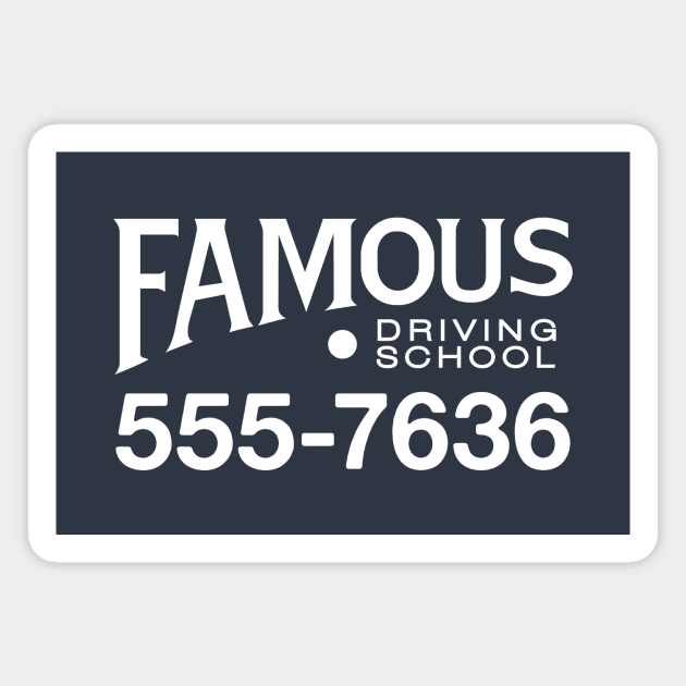 Famous Driving School - Herbie TV Series (White) Magnet by jepegdesign